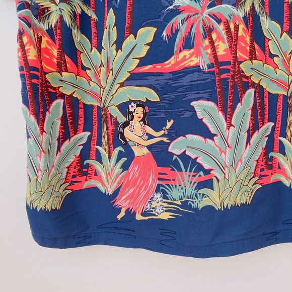 Kamehameha Loud Hawaiian Small Shirt Hula Girl Short Sleeve Vintage AOP All Over - Picture 5 of 10